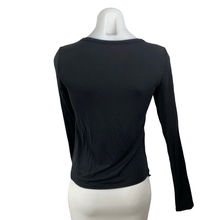 Lululemon Serene Saturday Women's Black Crew Neck Long Sleeve Tee T-Shirt Top 4