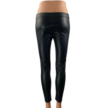 J.Crew Crewcuts Black High Waisted Faux Leather Vegan Leggings Pants Size 12