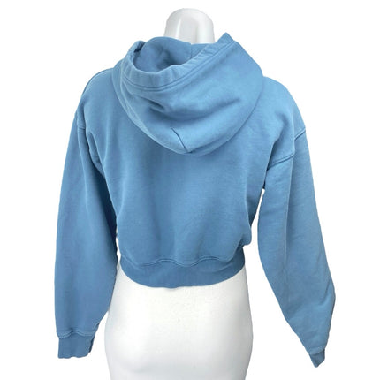 Aritzia TNA Cozy Blue Long Sleeve Hoodie Hooded Fleece Zip Crop Sweatshirt 2XS