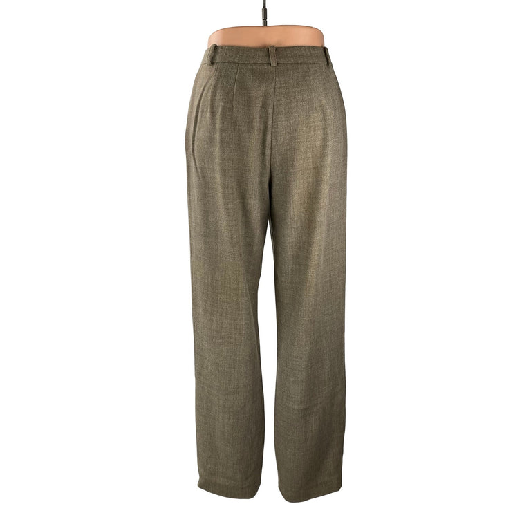Ann Taylor Jayne Brown Wool Straight Palazzo Wide Leg Trousers Dress Pants Sz 4
