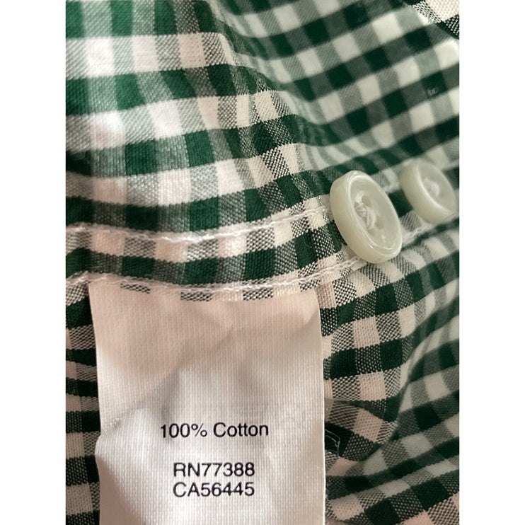 J.Crew Men's Green Slim Gingham Check Long Sleeve Button Down Shirt Top Size XL