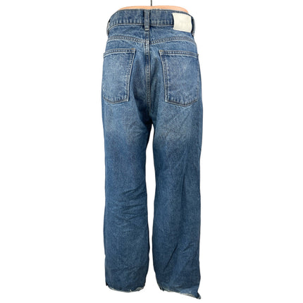 DL1961 Mid Wash Blue High Rise Barrel Baggy Wide Leg Denim Jeans Pants Size 32