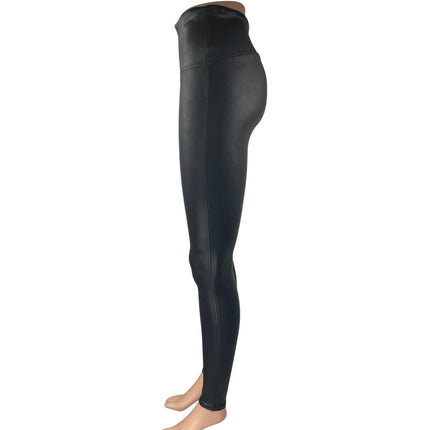 Spanx Women's Black Faux Leather Vegan Stretch Skinny Leggings Pants Size M