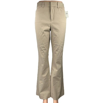 NEW Old Navy Pixie Flare Beige Khaki High Rise Bootcut Chino Trousers Pants Sz 8