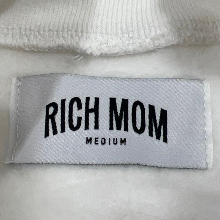 Tinx Rich Mom White Aspen Pride Embroidered Crewneck Pullover Sweatshirt Top M