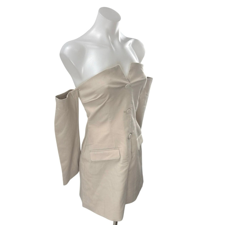 NEW Abercrombie & Fitch Mara Off Shoulder Long Sleeve Mini Sheath Shift Dress XS