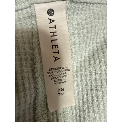 Athleta Wind Down Blue Long Sleeve Waffle Knit Henley Sleep Lounge Dress Size XS