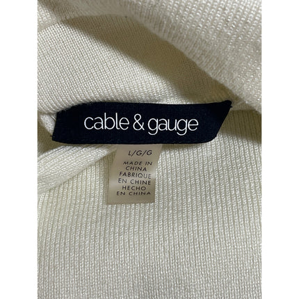 Cable & Gauge Women's White Ivory Sleeveless Knit Turtleneck Blouse Top Size L