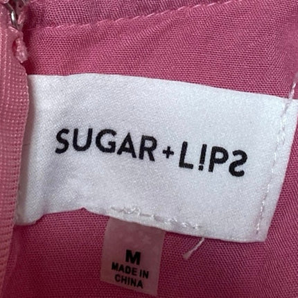 Sugar + Lips Pink Floral Sleeveless Cowl Neck Cami Camisole Midi Tank Dress Sz M