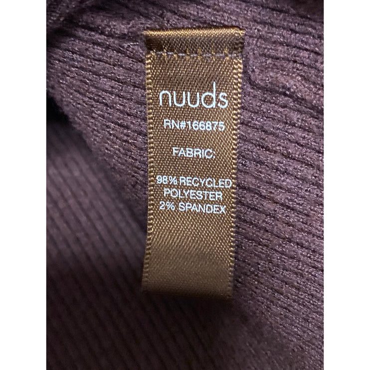 Nuuds Womens Brown Short Sleeve Crew Neck Ribbed Knit Sculpt Tee Crop Top Size S