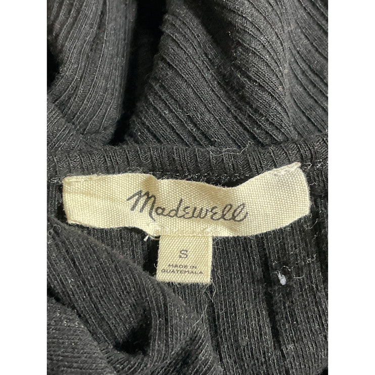 Madewell Women's Ribbed Knit Boat Neck Long Sleeve Sweater Blouse Top Size S