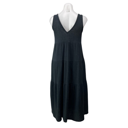 Marine Layer Corrine Women's Black Sleeveless Tiered Cotton Gauze Maxi Dress XS