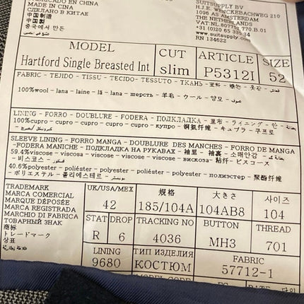 Suit Supply 100% Wool Men's Gray Long Sleeve Button Blazer Coat Suit Jacket 42