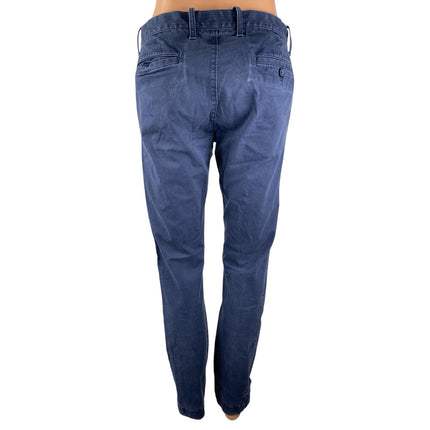 J. Crew Flex Blue Mid Rise Slim Fit Straight Leg Chino Khaki Trousers Pants 30