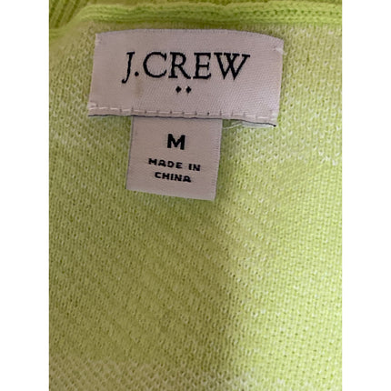 J.Crew Womens Green Knit Checkered Plaid Crew Neck Short Sleeve Sweater Top Sz M