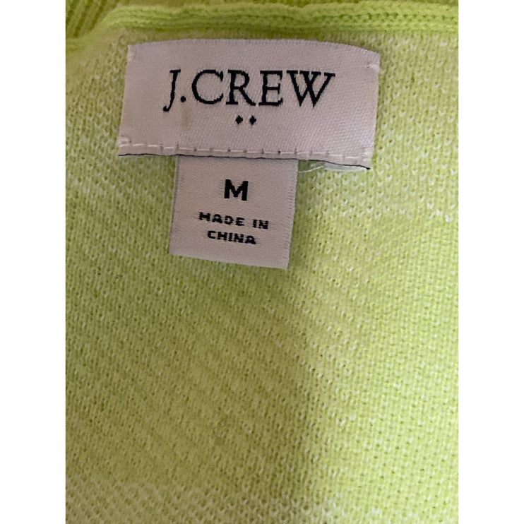 J.Crew Womens Green Knit Checkered Plaid Crew Neck Short Sleeve Sweater Top Sz M