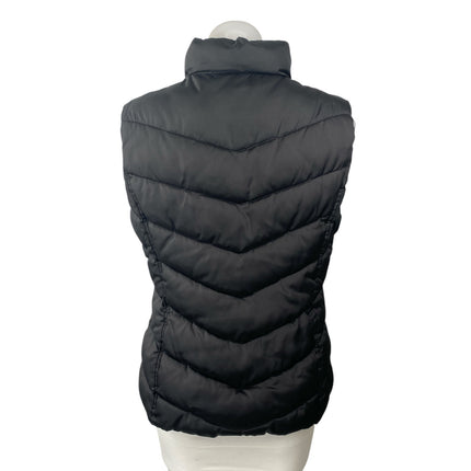 GAP Women's Black Chevron Quilted Sleeveless Gilet Vest Puffer Coat Jacket Sz M