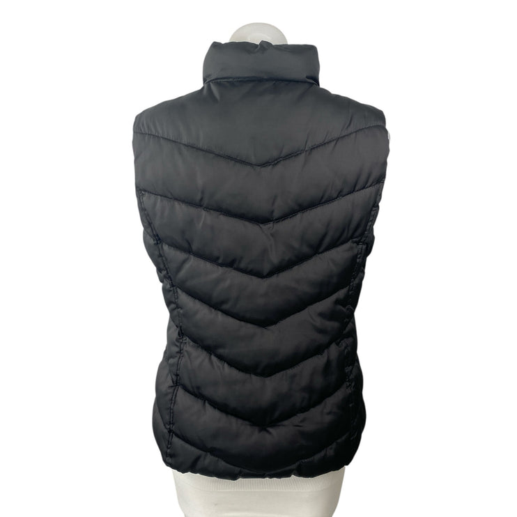 GAP Women's Black Chevron Quilted Sleeveless Gilet Vest Puffer Coat Jacket Sz M