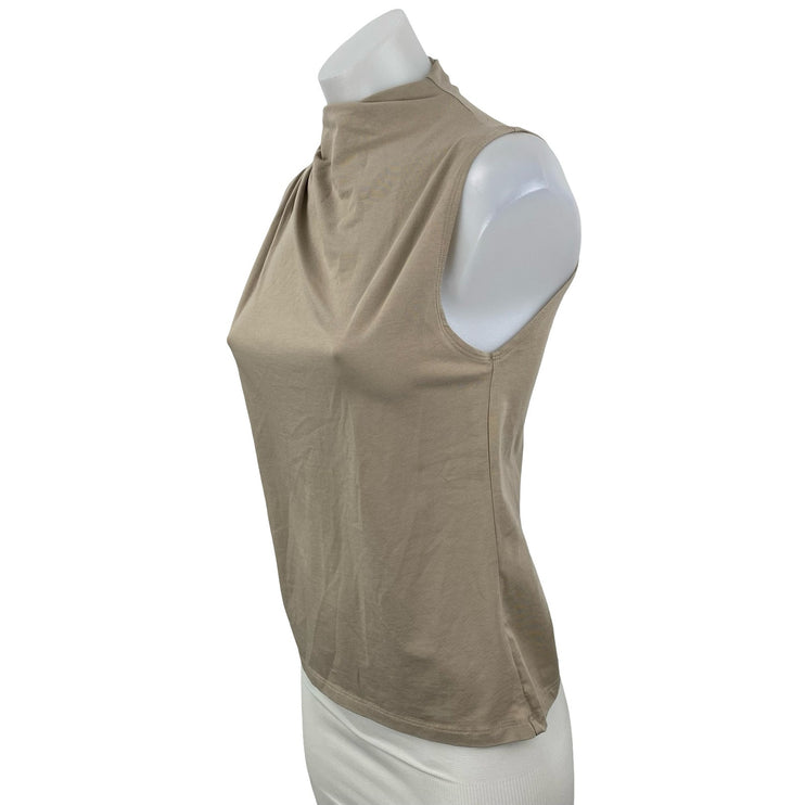 Abercrombie & Fitch Paloma Women's Beige Draped Sleeveless Mock Neck Tank Top XS