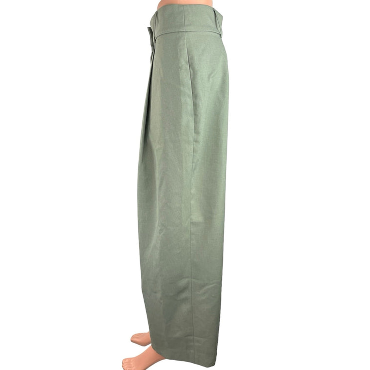 Everyday By Claude Women's Green High Rise Pleated Front Straight Dress Pants S