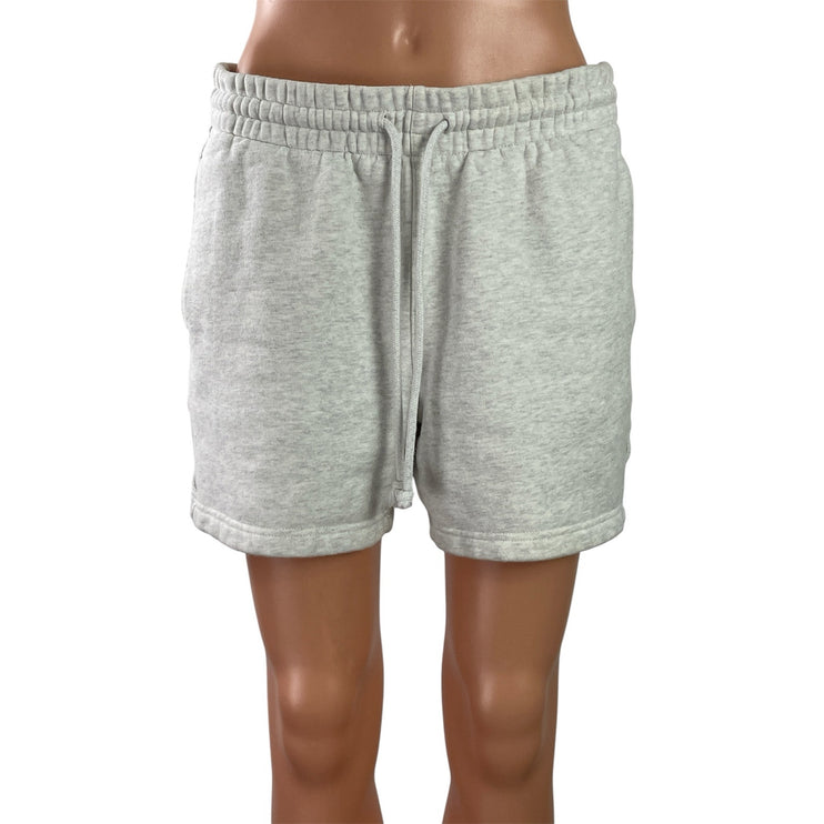 Aritzia Tna Cozy Fleece Women's Gray Drawstring Elastic Waist Lounge Shorts Sz M