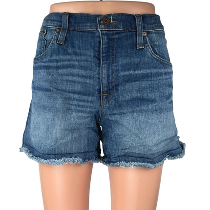 J.Crew Women's Blue High Waisted Frayed Raw Hem Cut-Off Denim Jeans Shorts 29