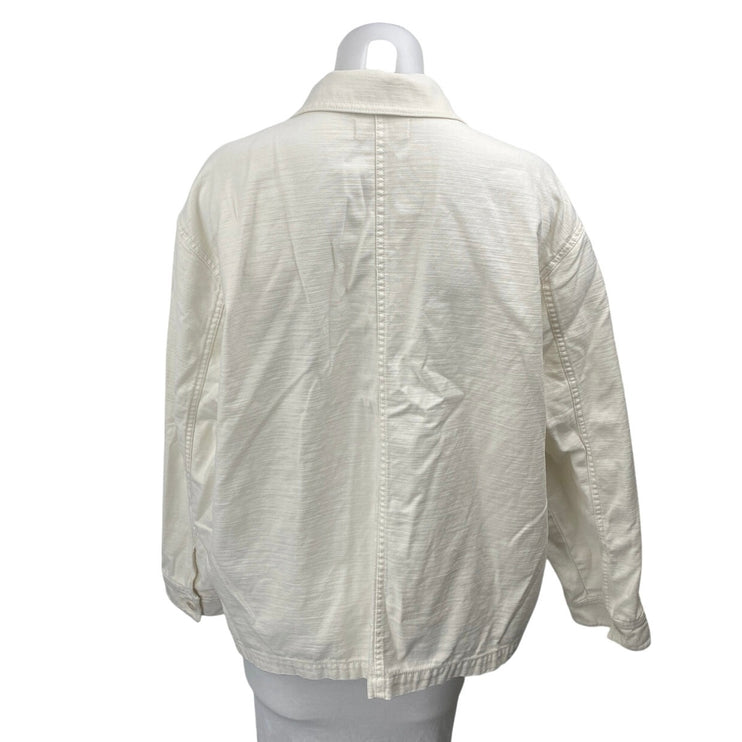 Madewell Drakefield White Long Sleeve Button Down Pockets Shirt Coat Jacket XL