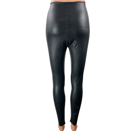 Commando Perfect Control Womens Black Faux Leather High Rise Leggings Pants Sz S