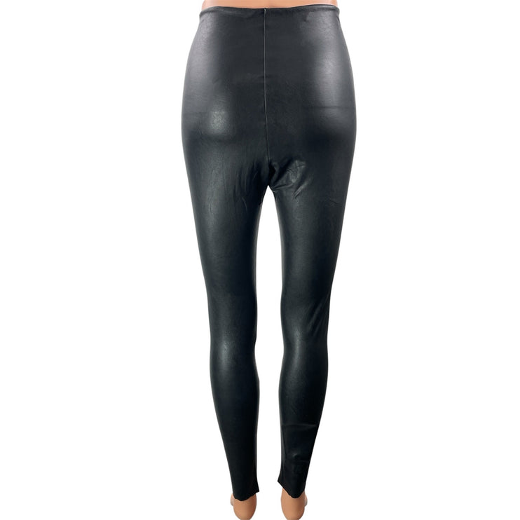 Commando Perfect Control Womens Black Faux Leather High Rise Leggings Pants Sz S