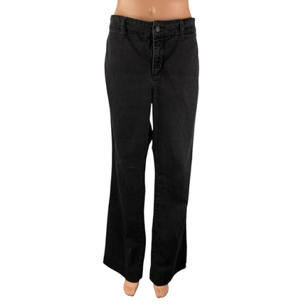 NYDJ Black High Rise Relaxed Fit Straight Flared Bootcut Denim Jeans Pants Sz 10