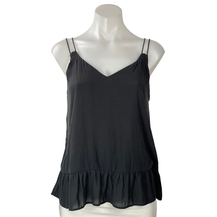 GAP Women's Black Sleeveless Ruffles Smocked Flowy Cami Camisole Tank Top Size 0