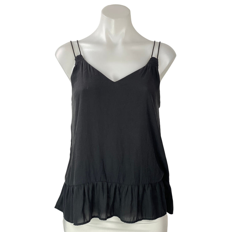GAP Women's Black Sleeveless Ruffles Smocked Flowy Cami Camisole Tank Top Size 0