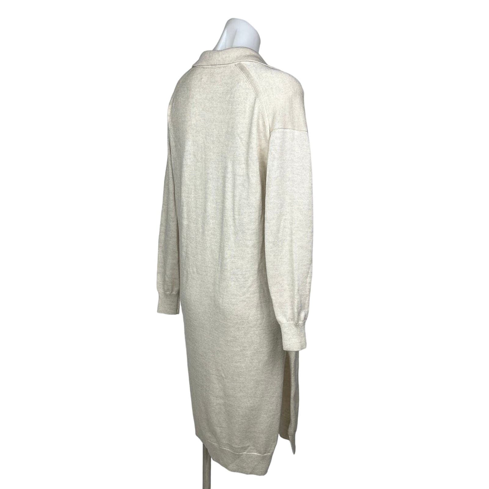 Aritzia Wilfred NWOT Cream White Knit Deep V Collared Midi Sweater Dress 2xS Aritzia Wilfred NWOT Cream White Knit Deep V Collared Midi Sweater Dress 2xS