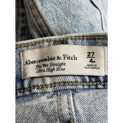 Abercrombie & Fitch The 90s Straight Ultra High Rise Blue Denim Jeans Size 27