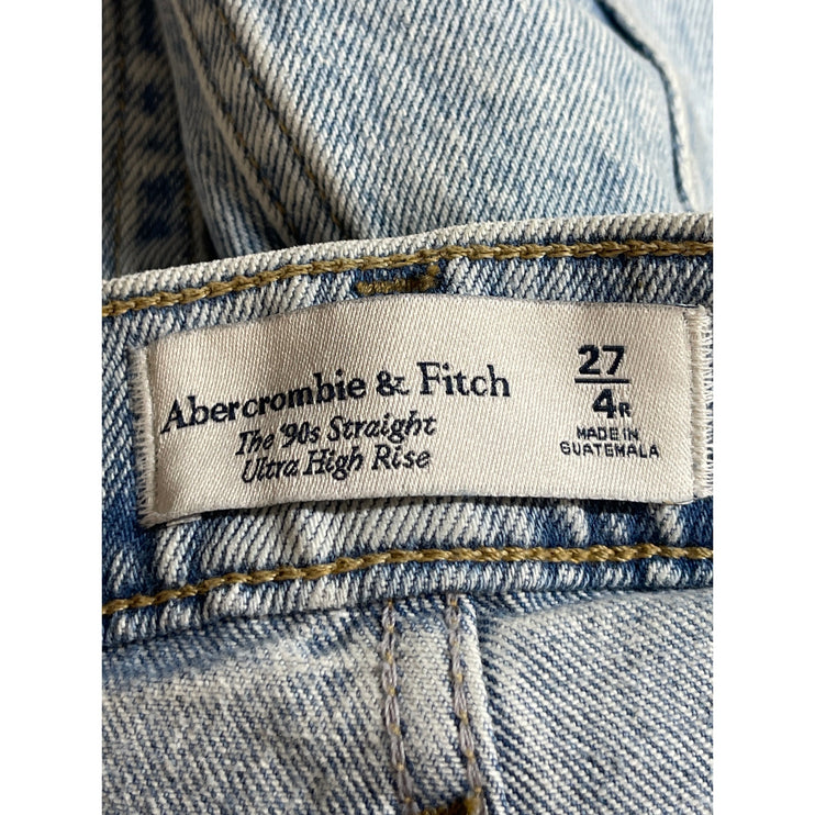 Abercrombie & Fitch The 90s Straight Ultra High Rise Blue Denim Jeans Size 27