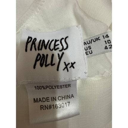Princess Polly White Sleeveless Halter Neck Cami Camisole Crop Tank Top Size 10
