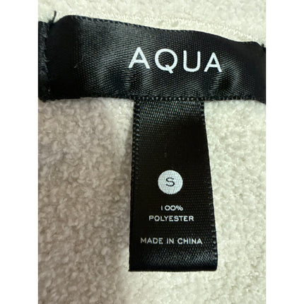 Aqua Women's White Long Sleeve Fleece Button Down Cardigan Sweater Top Size S