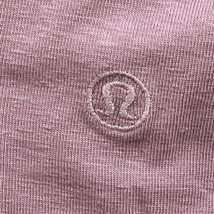 Lululemon Womens Pink Short Sleeves Relaxed Fit Crew Neck Crop Tee T-shirt Sz XL