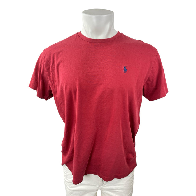 Polo Ralph Lauren Iconic Men's Red Crew Neck Short Sleeve Jersey T-Shirt Top M