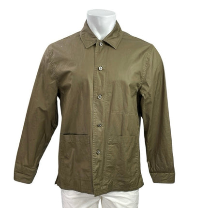 Baldwin Men's Green Pocket Cotton Long Sleeve Utility Button Down Shirt Top M