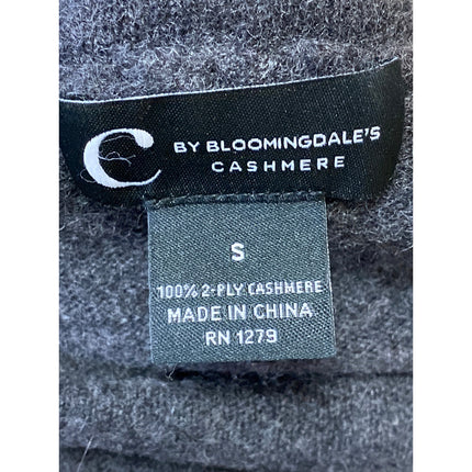 C by Bloomingdale Black Cashmere Long Sleeve Collar Zip Up Sweater Jacket Size S