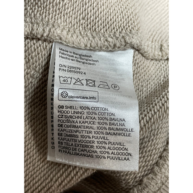 H&M Women's Beige Long Sleeve Relaxed Hoodie Hooded Sweatshirt Top Size XL
