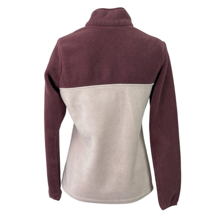 Columbia Benton Springs Burgandy Cream Half Snap Fleece Pullover Sweater Top XS