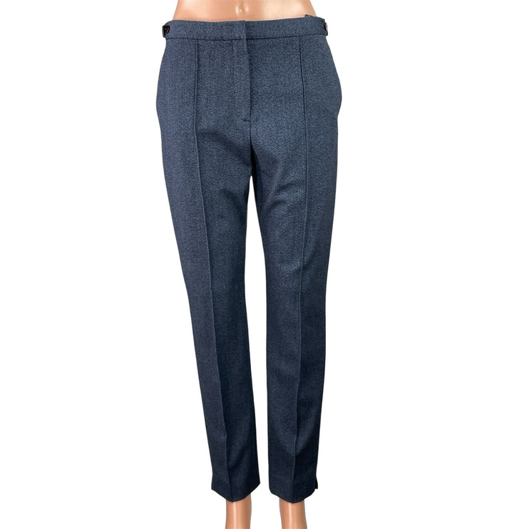 Theory Soft Twill Waist Tab Women's Navy Blue Straight Trousers Pants Size 4