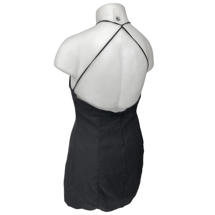 Zara Women's Black Sleeveless Halter Cami Camisole Tank Bodycon Mini Dress XXL