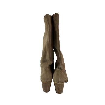 Lucky Brand Eadon Women's Suede Round Toe Block Heel Knee High Slouch Boots 8