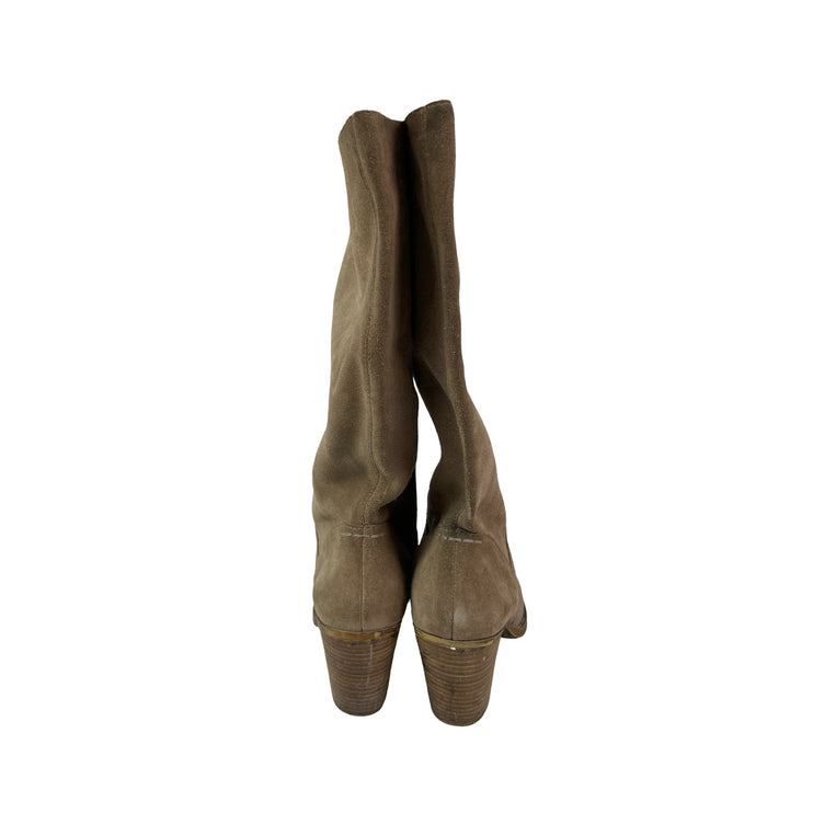Lucky Brand Eadon Women's Suede Round Toe Block Heel Knee High Slouch Boots 8