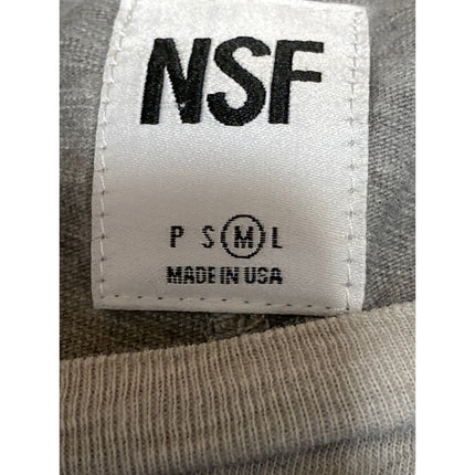 NSF Men's Heather Gray Cotton Crewneck Long Sleeve Casual Tee T-shirt Top Size M