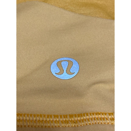 Lululemon Women's Yellow Strappy Cross Yoga Athletic Sports Bra Crop Top Size 6