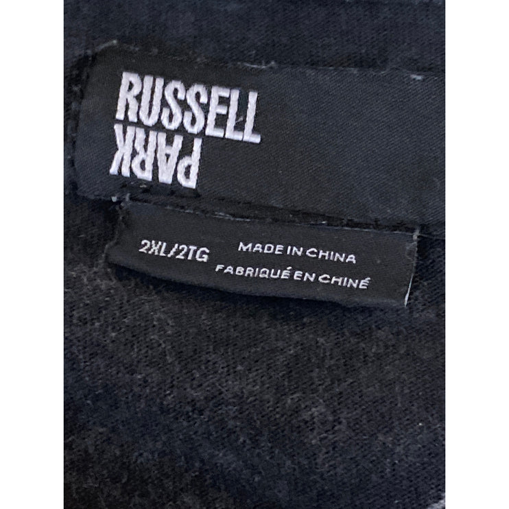 Russell Park Men's Black White Tie Dye Short Sleeve Crewneck T Shirt Tee Top 2XL